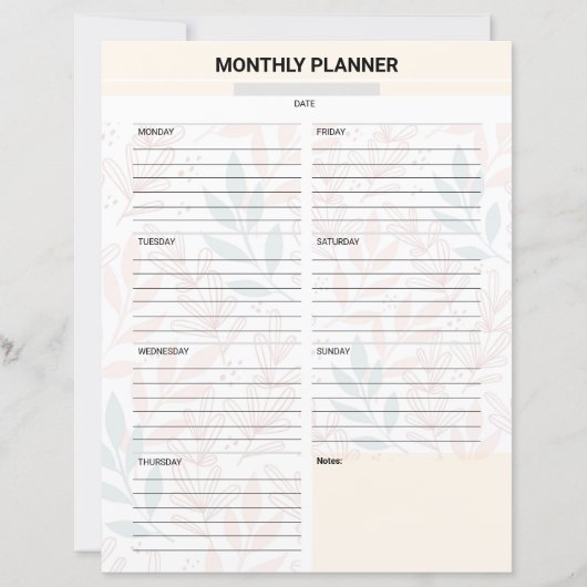 Monthly Planner Template (正面)