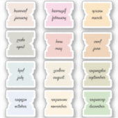 Monthly Script Index Tabs Journal Divider Marks  シール (正面)