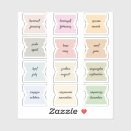 Monthly Script Index Tabs Journal Divider Marks  シール