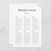Monthly to do list ノートカード (正面/裏面)