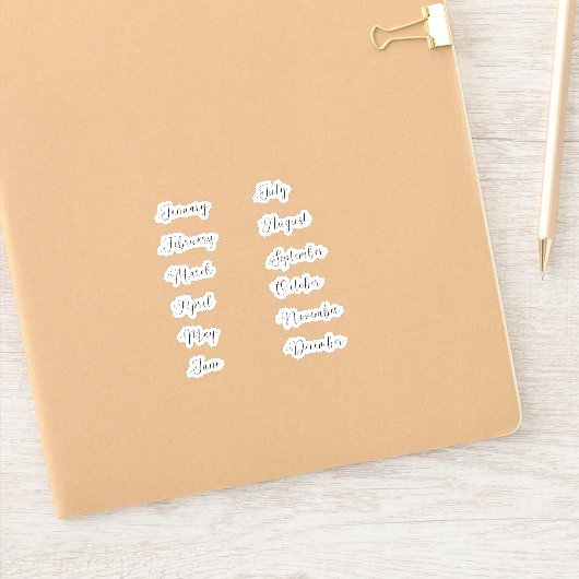 Months of the Yearステッカー曲線を設定 シール (ノートブック)