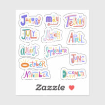 Months of the Yearステッカー