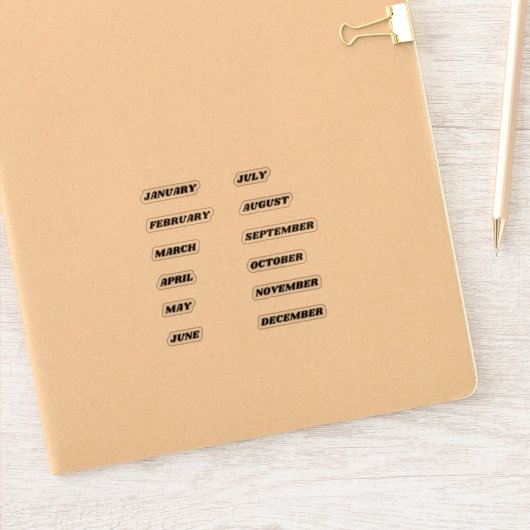 Months of the Year Sticker Setレトロ シール (ノートブック)