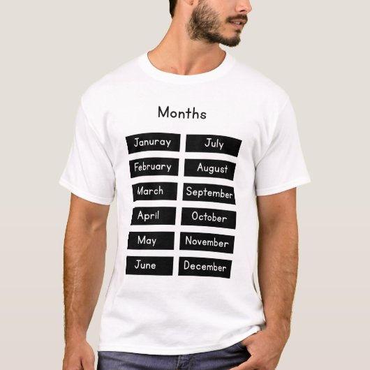 Months of the year tシャツ (正面)