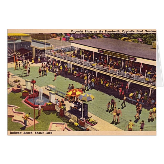 Monticelloインディアナ湖のShaferの1950年の遊園地 (正面横)