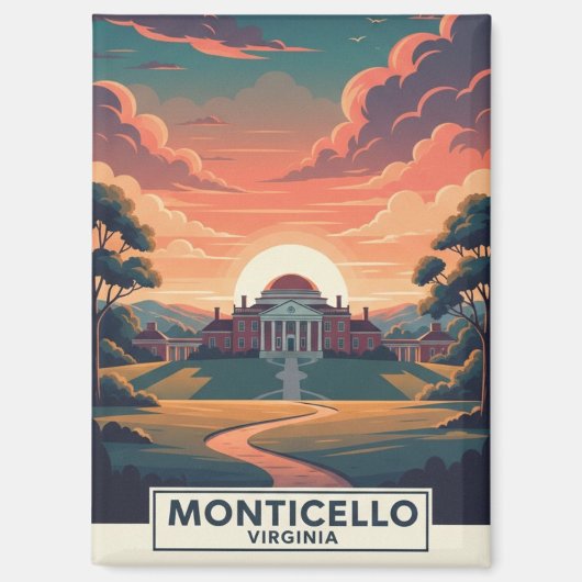 Monticello Virginia Travel マグネット (正面)