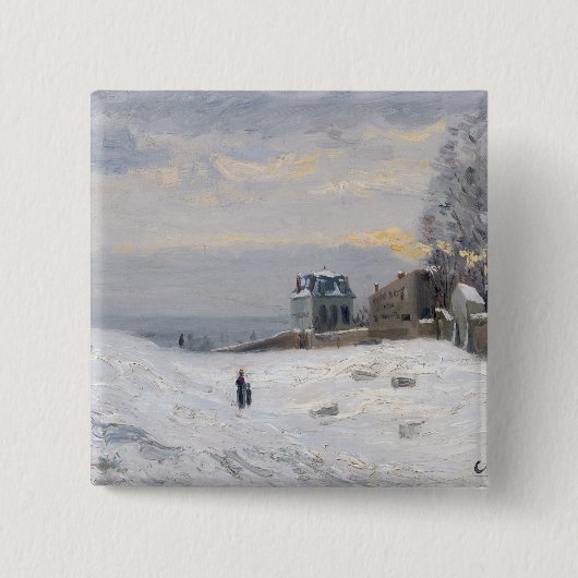 Montmartre 1869年の雪 缶バッジ (正面)