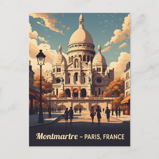 Montmartre Paris with scare Coeur basilica ポストカード (正面)