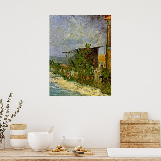 Montmartre Path with Sunflowers by Van ゴッホ. ポスター (キッチン)