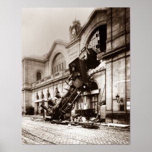 Montparnasseの場所- 1895年の列車の脱線 ポスター