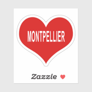 MONTPELLIER 赤い愛のハート型ビニールステッカー シール