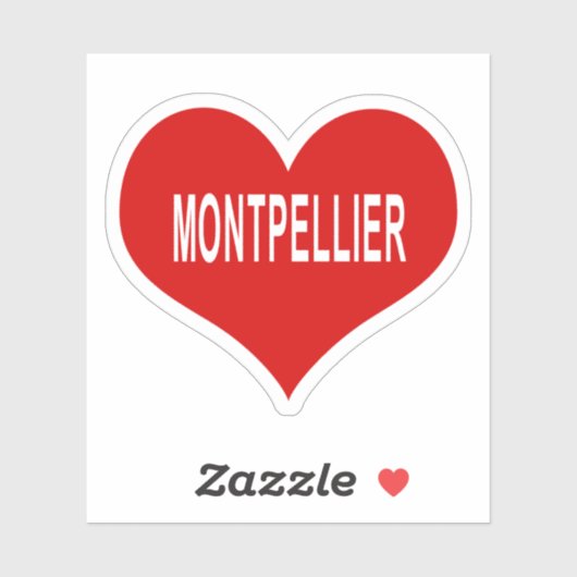 MONTPELLIER 赤い愛のハート型ビニールステッカー シール (シート)
