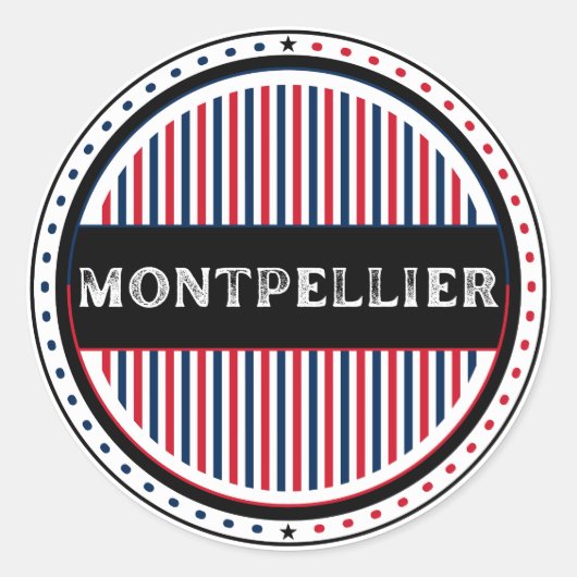 Montpellier City Pride Emblem – French Identity ラウンドシール (正面)