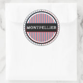 Montpellier City Pride Emblem – French Identity ラウンドシール (バッグ)