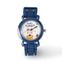 Montre Enfant Hello Summer Lunette Chiffres  Noirs