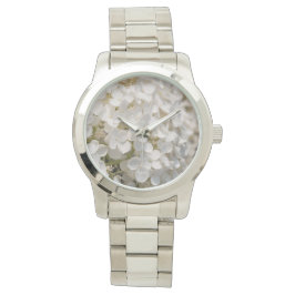 montre, fleur blanche 腕時計