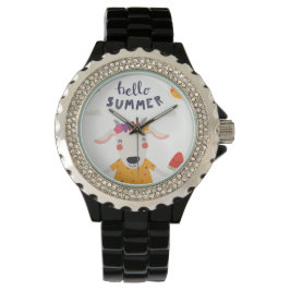 Montre Hello summer Strass alliage émail noir 腕時計