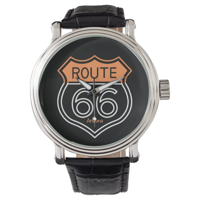 Montre hommes "eWatch" motif route 66 Creashop_lin 腕時計 (正面)