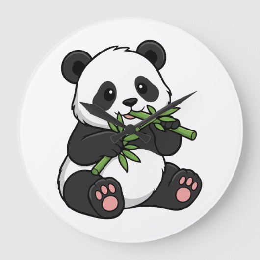 Montre Murale Panda – Design Adorable et Décoratio ラージ壁時計 (正面)