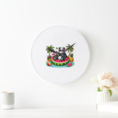 Montre Murale Panda Tropical – Ambiance Summer Fun ラージ壁時計 (ホーム)