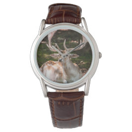 montre photo cerf sous les bois 腕時計