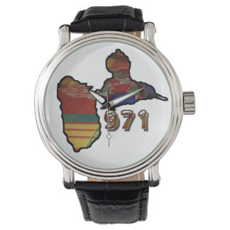 Montre pour Homme avec carte Guadeloupe 腕時計