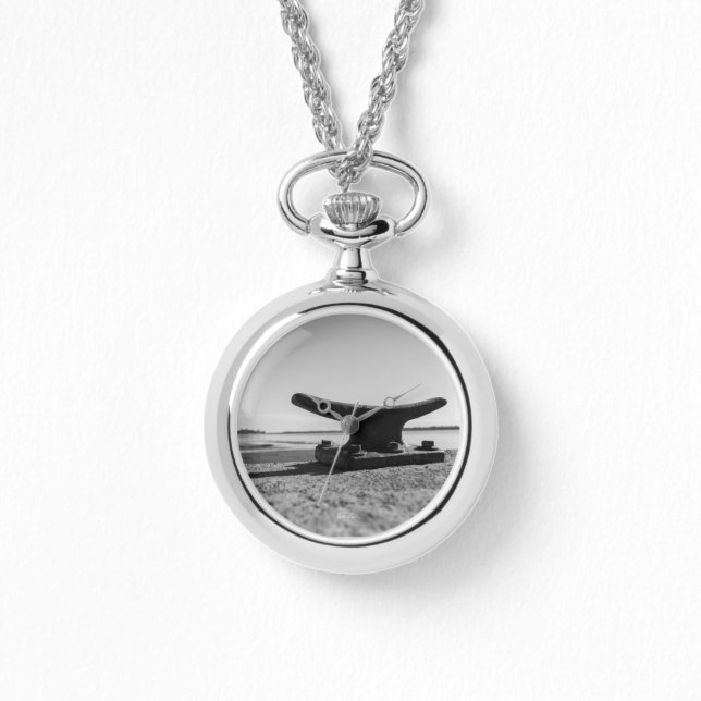 Montre thème marin, noir et blanc 腕時計 (正面)