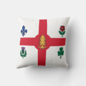 Montreal, Canada Flag American MoJo Pillow クッション (裏面)