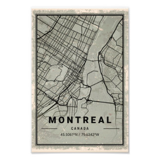 Montreal canada map print poster canvas フォトプリント           