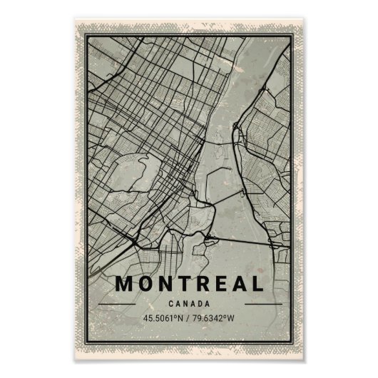 Montreal canada map print poster canvas フォトプリント            (正面)