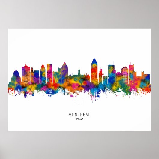 Montreal Canada Skyline ポスター (正面)