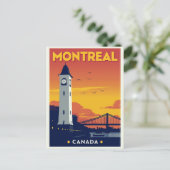 Montreal Clock Tower Vintage Travel ポストカード (スタンド正面)