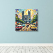 Montreal Gothic Tramway Cathedral Canvas キャンバスプリント (インサイチュ (ウッドフロア))