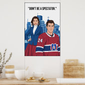 Montreal Metros Hockey Player Motivation Art ポスター (キッチン)