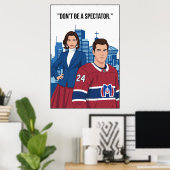 Montreal Metros Hockey Player Motivation Art ポスター (ホームオフィス)