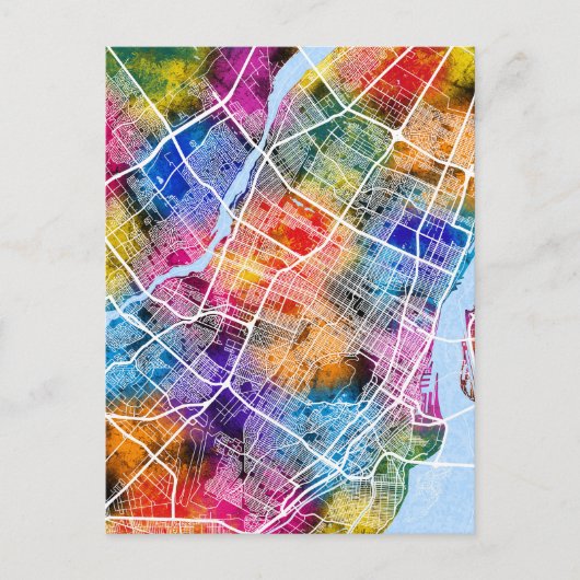 Montreal Quebec Canada City Map ポストカード (正面)