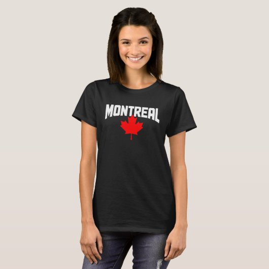 Montreal Quebec Maple Leaf Canada Canadian Flag Pr Tシャツ (正面フル)