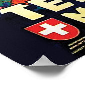 Montreux, Areal view, mountains, lake, Switzerland ポスター (角)