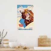 Montreux-Oberland Bernese Switzerland Vintage Ski ポスター (キッチン)