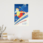 Montreux Oberland Bernois Switzerland Vintage Ski ポスター (キッチン)