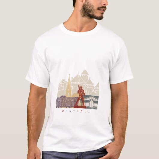 Montreux skyline poster tシャツ (正面)
