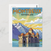 Montreux Switzerland Chateau de Chillon ポストカード (正面/裏面)