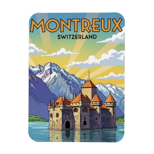 Montreux Switzerland Chateau de Chillon マグネット (縦)