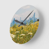 Montrose港の鳥から見られるシカゴ ラウンド壁時計 (傾斜)