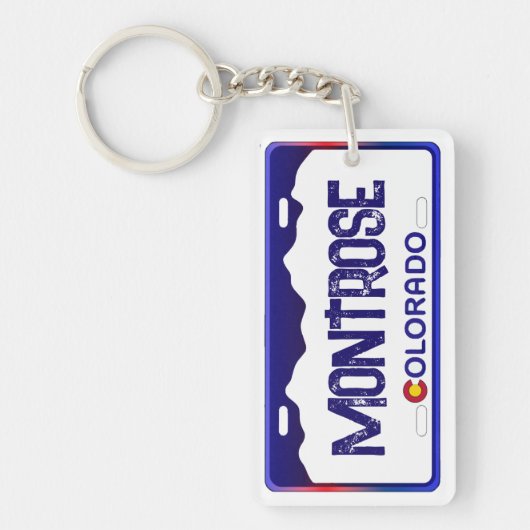 Montrose Colorado blue license plate keychain キーホルダー (正面)
