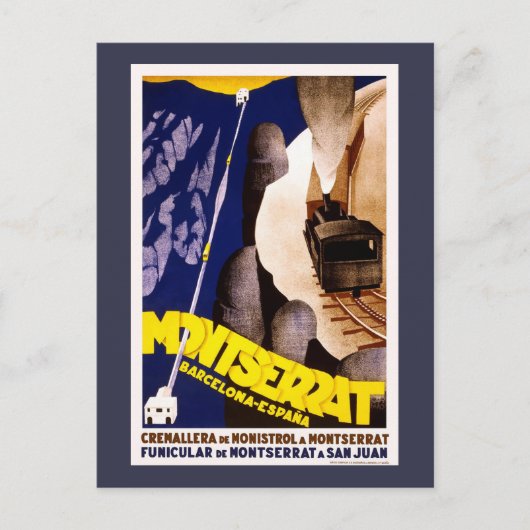 Montserrat，スペインのヴィンテージ旅行ポスター ポストカード (正面)