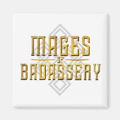 Monty & Strong - Mages of Badassery magnet (white) マグネット (正面)