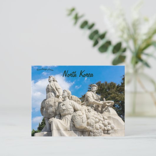 Monument at Juche Tower Pyongyang North Korea Post ポストカード (スタンド正面)