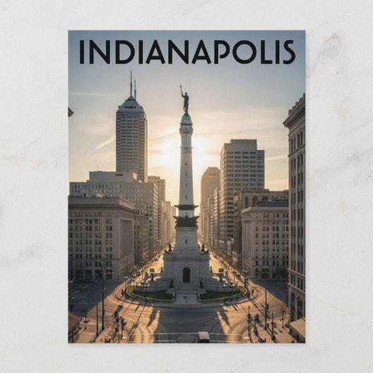 Monument Circle Indiana Indianapolis ポストカード (正面)