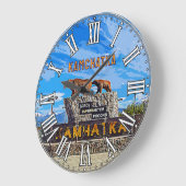 Monument "Russia begins here" Kamchatka ラージ壁時計 (傾斜)